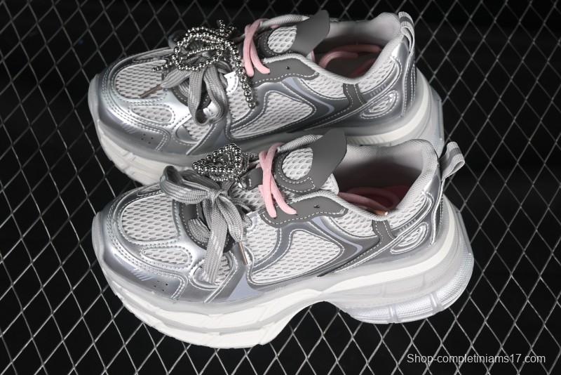 GG-CC Thick Sole Casual Running Shoes with Fashionable Design - G25S2507 Silver