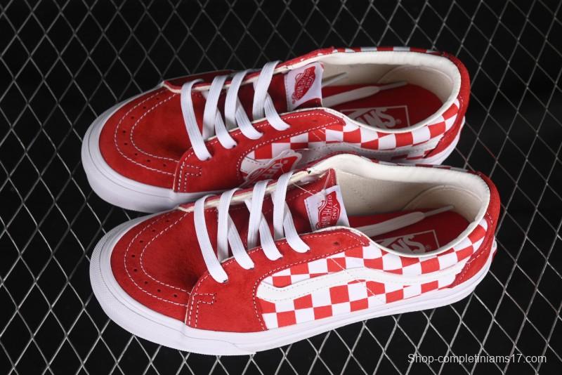 Vans Sk8-Low White Red Checkerboard Slip-Resistant Casual Skate Shoes - VN0A4UUK4W9