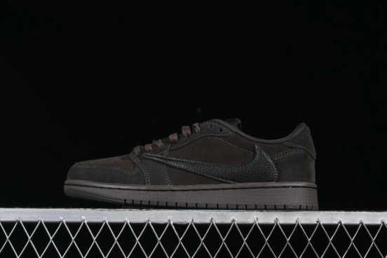 Nike Travis Scott x Air Jordan 1 Low OG AJ1 Reverse Swoosh Sneakers - DM7866-202