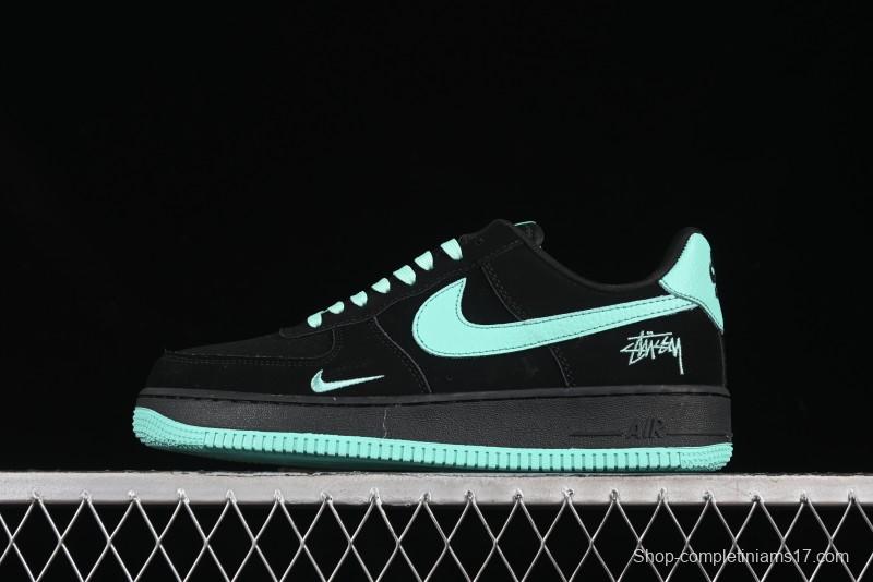 Nike Air Force 1 '07 Low Stussy Collaboration Tiffany Blue Casual Sneakers - DF0188-045