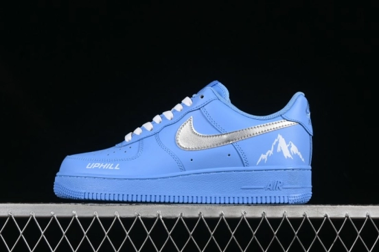 Nike Air Force 1'07 Low Casual Sneakers in Iceland Blue with Full-Length Air Cushion - ZH0316-070