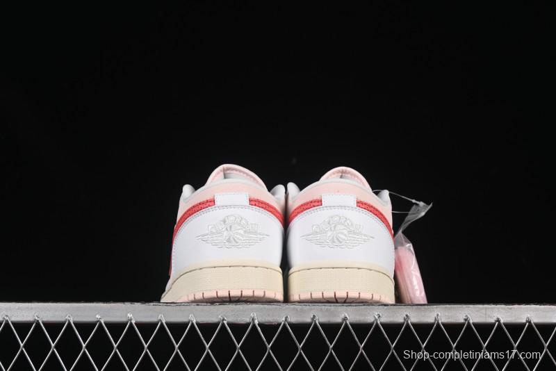 Nike Air Jordan 1 Low AJ1 White Pink Low-Top Casual Sneakers - IB8156-133