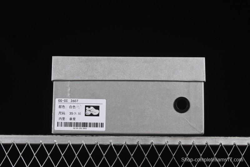 GG-CC Chunky Low Casual Fashion Sneakers with Thick Sole and Height Increasing Design - 2607 White