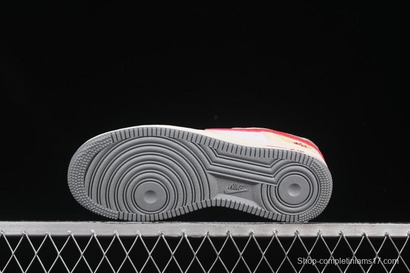 Nike Air Force 1'07 Low Snake Year Themed Casual Sneakers with Full-Length Air Cushion - DX2678-100