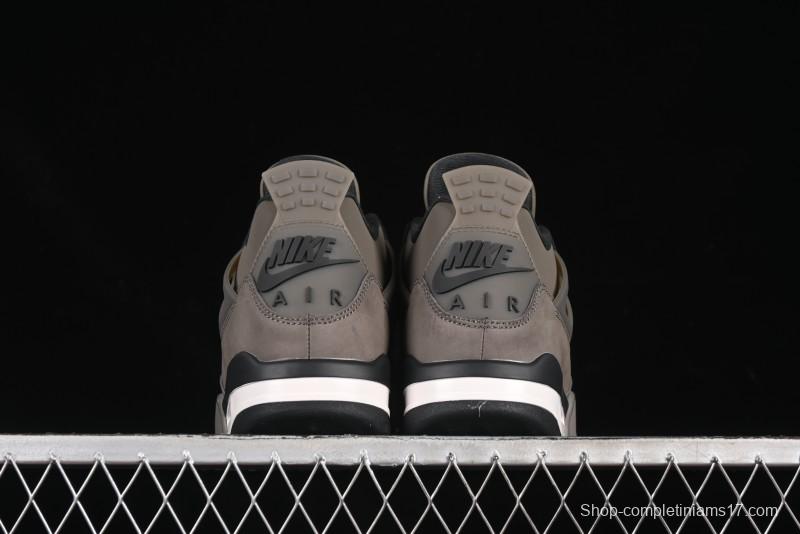 Nike Air Jordan 4 Retro Sneakers in Cave Stone Brown Suede with Black Mesh - FV5029-200