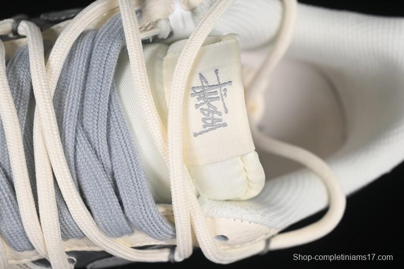 Nike Air Force 1 '07 Low Stussy Collaboration Grey Diamond Lace-Up Casual Sneakers - DM6868-072