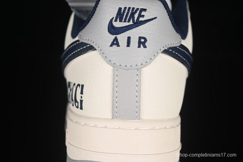 Nike Air Force 1 '07 Low Gucci Collaboration Grey Blue Swoosh Casual Sneakers - XS1958-543