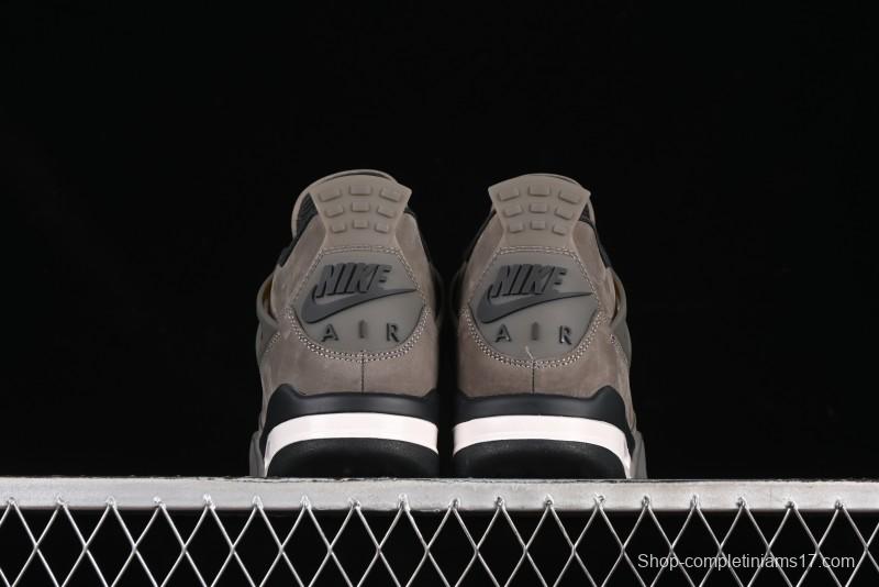 Nike Air Jordan 4 Retro Sneakers in Cave Stone Brown with Black Mesh and TPU Details - FV5029-200