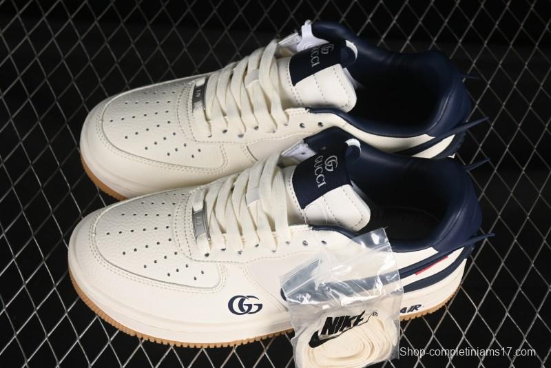 Nike Air Force 1 '07 Low Gucci Collaboration Large Swoosh Gum Sole Casual Sneakers - XS3464-576