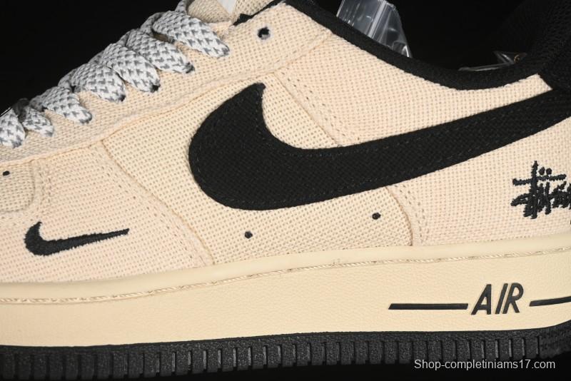 Nike Air Force 1 '07 Low Stussy Collaboration Hemp Low-Top Casual Sneakers - XX3168-153