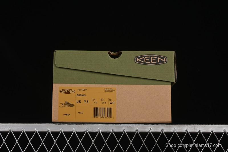 Keen Uneek Flat-M Woven Elastic Outdoor Sandals for Hiking and Water Activities - 1014097 Brown