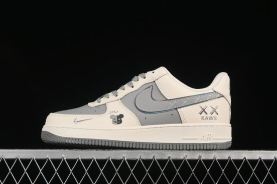 Nike Air Force 1'07 Low Kaws Collaboration Beige Grey Casual Sneakers - KK1988-078