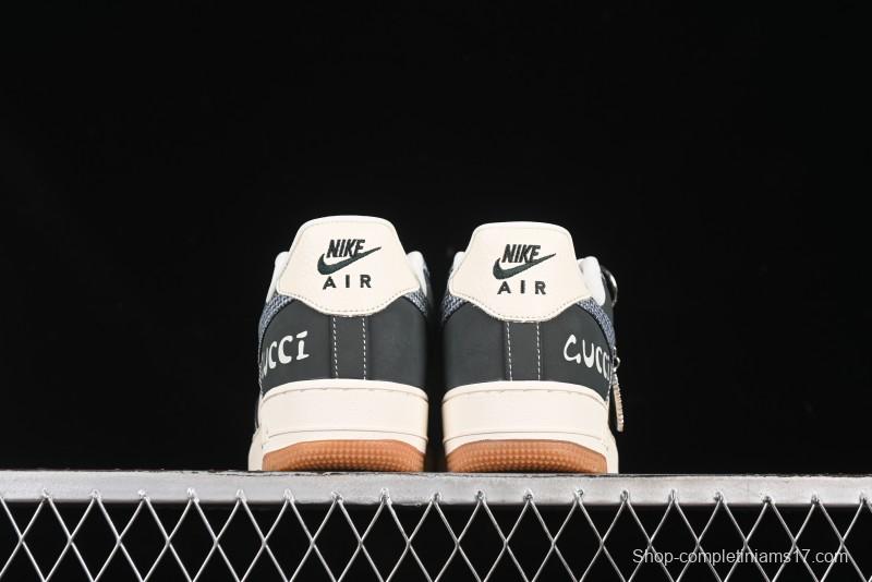 Nike Air Force 1'07 Low Gucci Collaboration Floral Pattern Rubber Sole Casual Sneakers - DF0188-058