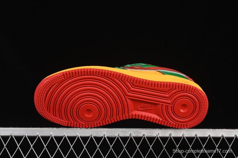 Nike Air Force 1'07 Low Lil Yachty Collaboration Casual Sneakers with Patent Leather and Multicolor Design - IH4383-300