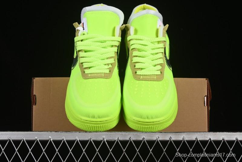 Nike Off White x Air Force 1 Low OW Collaboration Transparent Yellow Sneakers - AO4606-700