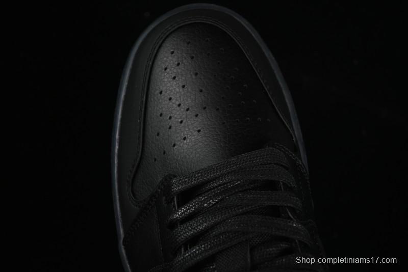 Nike Air Jordan 1 Low AJ1 Basketball Shoes Black White Canvas Leather Panel - HV5968-001