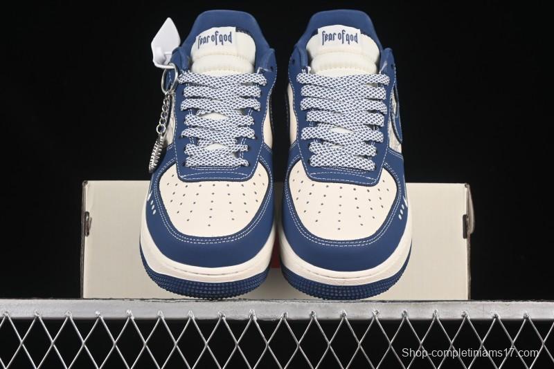 Nike Air Force 1'07 Low FOG Collaboration Beige Blue Ripple Casual Sneakers - KK1988-079