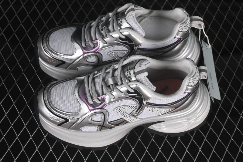 GG-CC 25ss New Platform Chunky Sneakers with 7CM Height Increase and Irregular Design - 668-2 Black