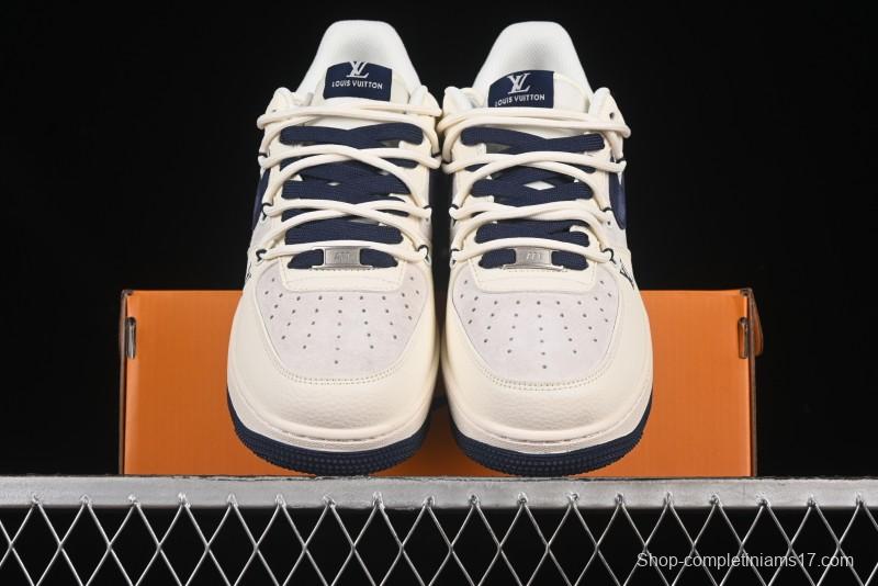 Nike Air Force 1 '07 Low LV Collaboration Blue Swoosh Drawstring Casual Sneakers - DM6868-083