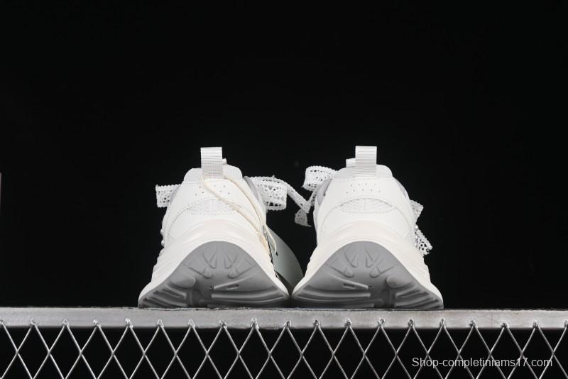 GG-CC Lace Pearl Chain Casual Platform Dad Shoes - 250310 White