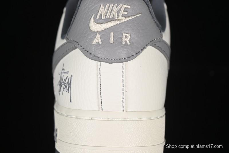 Nike Air Force 1'07 Low Stussy Collaboration Woven Fabric Low-Top Casual Sneakers - BZ6808-101