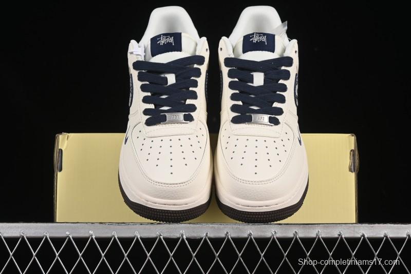 Nike Air Force 1 '07 Low Stussy Collaboration Cartoon Swoosh Casual Sneakers - ZH2598-309