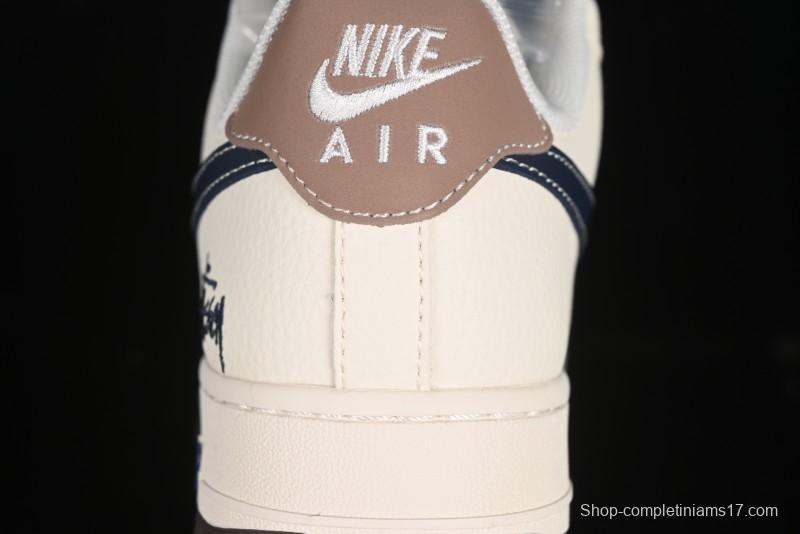 Nike Air Force 1 '07 Low Stussy Collaboration Cartoon Swoosh Casual Sneakers - ZH2598-309