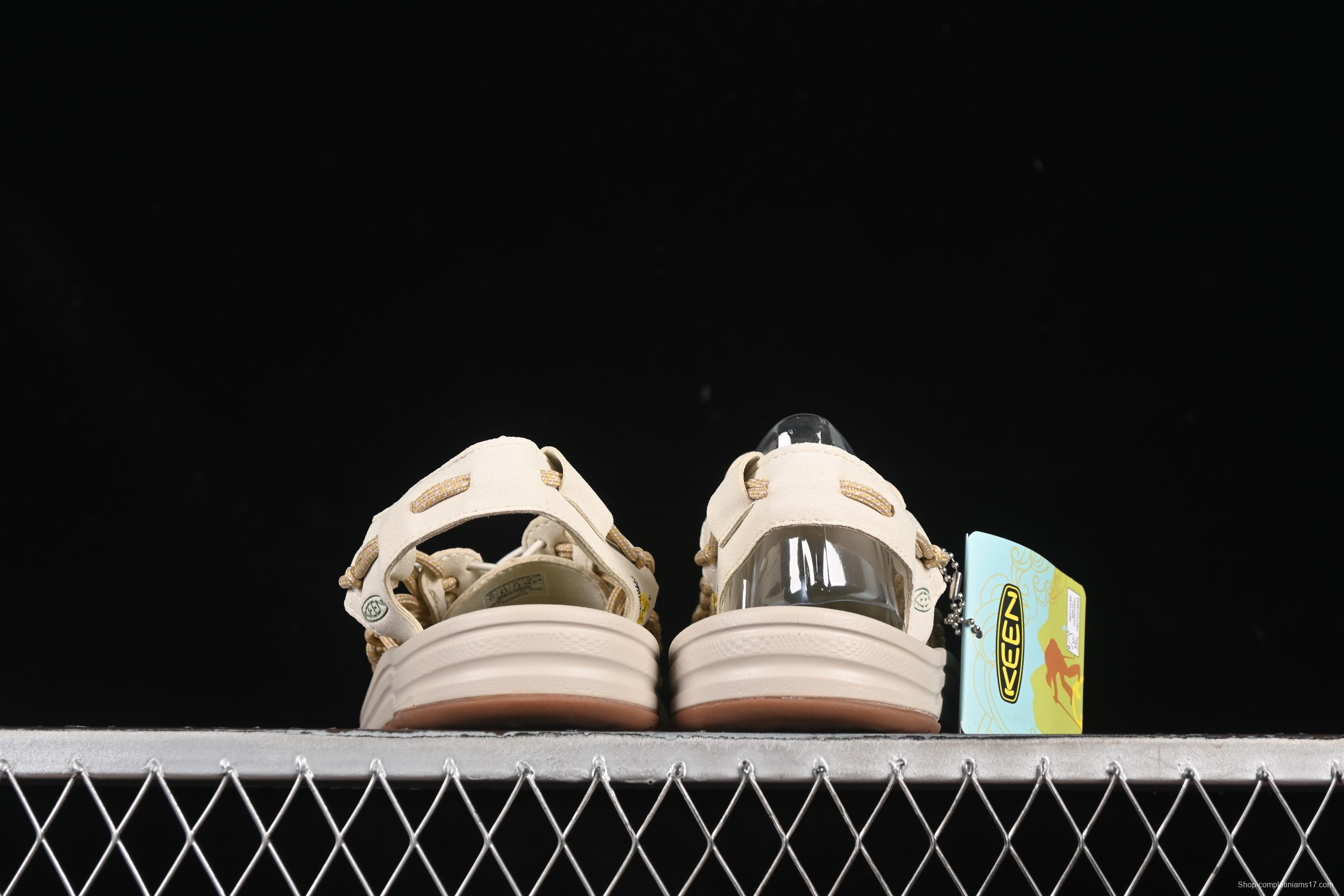 Keen Uneek Flat-M Woven Elastic Strap Casual Outdoor Water Sandals for Hiking and Wading - 1025169 MIMOSA