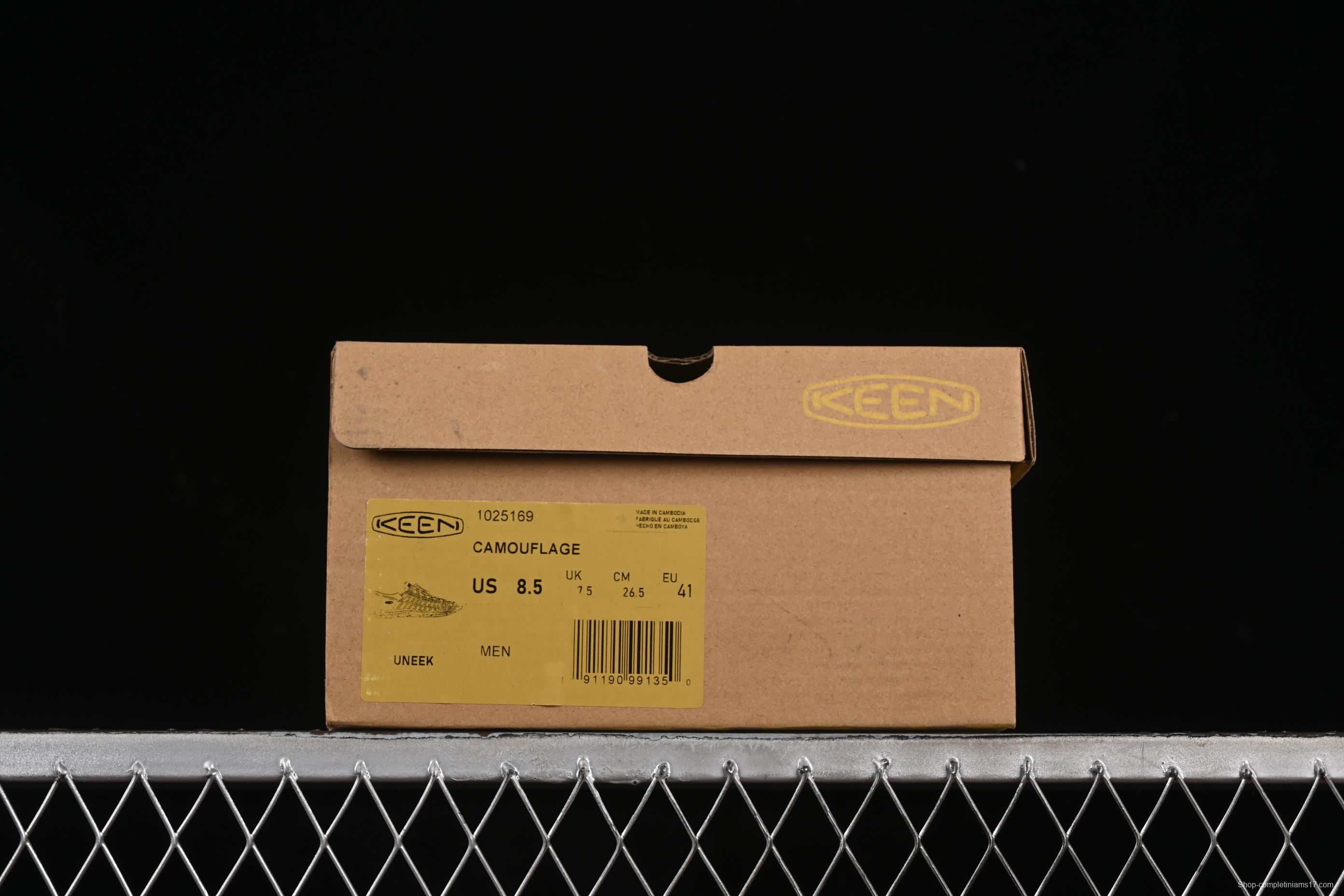 Keen Uneek Flat-M Woven Elastic Strap Camouflage Outdoor Sandals for Hiking and Water Sports - 1025169 CAMOUFLAGE