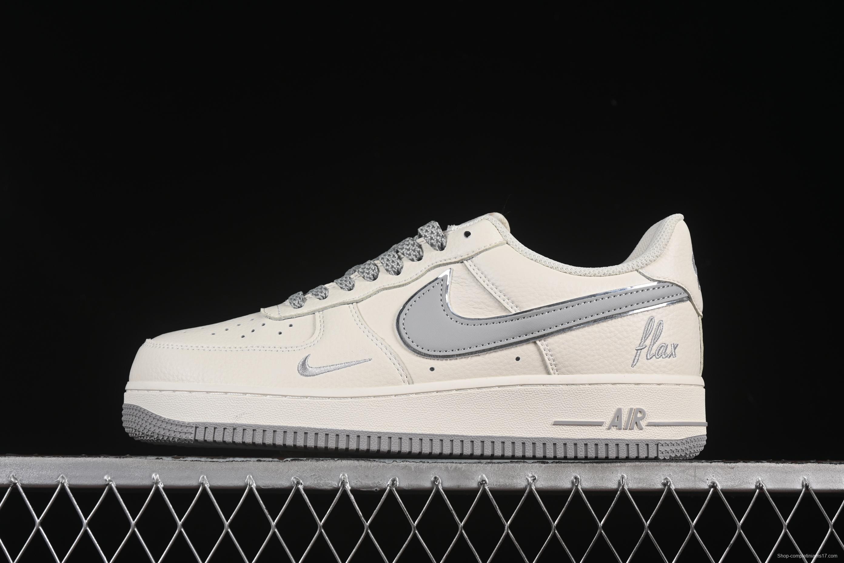 Nike Air Force 1 '07 Low Dream White Grey Swoosh Casual Sneakers - DR2024-106