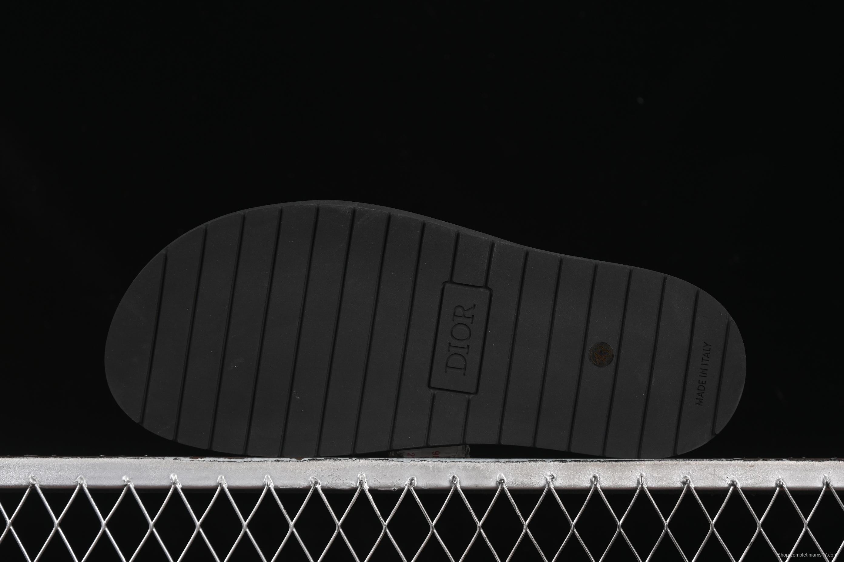 Dior Aqua Summer Men's Platform Casual Sandals with Oblique Print and Leather Accents - 3SA126ZSA