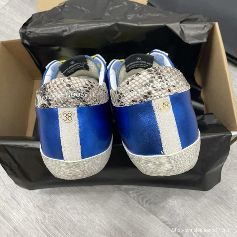 2025 Unisex GGDB Blue White Leather Sneakers