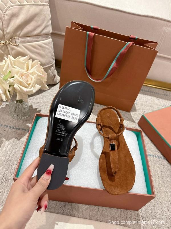 2025 Women LP Brown Suede Sandals LY00360
