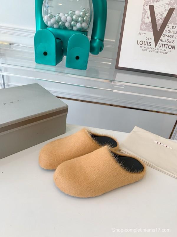 2024 Unisex Marni Beige Haircalf Loafers MJ00320