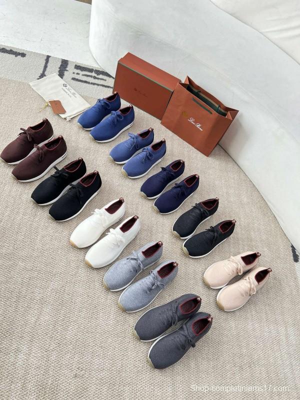 2024 Men Le Parmentier Black Wool Knit Sneakers MJ00330