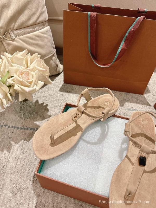 2025 Women LP Beige Suede Sandals LY00350