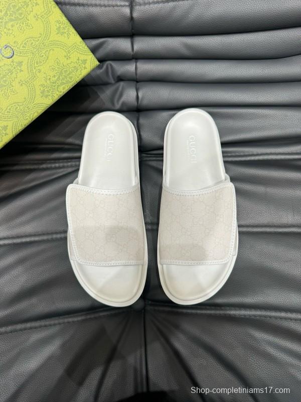 2024 Gucci White Fabric Slippers MJ00200