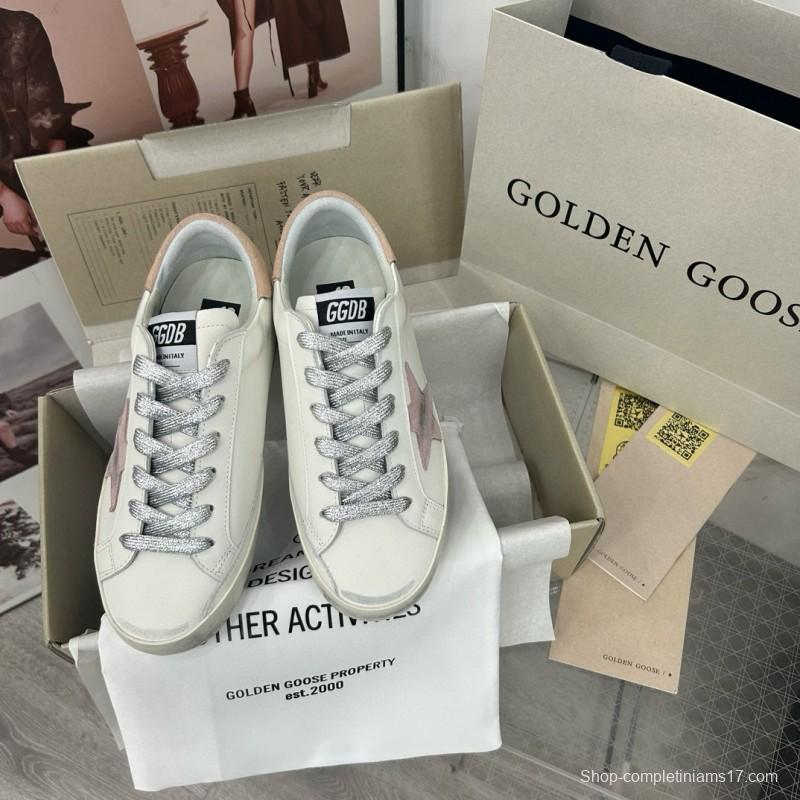 2025 Unisex GGDB White Pink Leather Sneakers