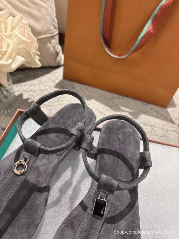 2025 LP Gray Suede Sandals