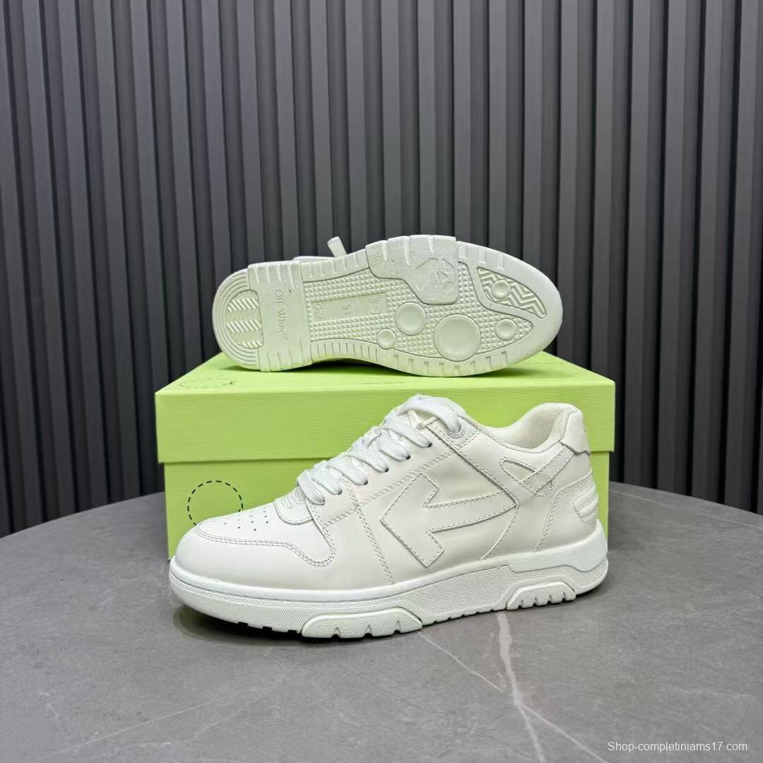 2025 Unisex Off-White White Leather Sneakers KFY00320
