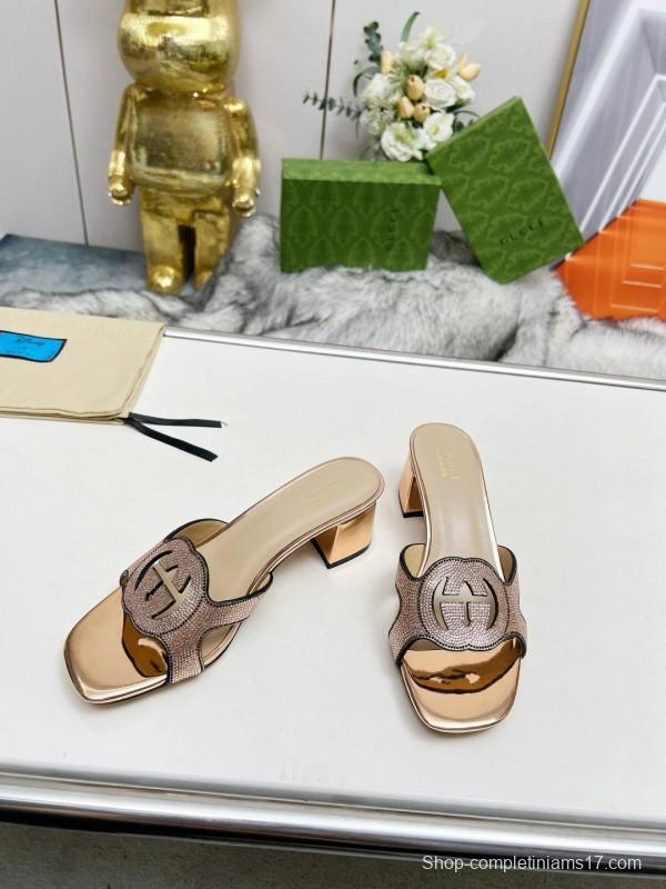 2025 Gucci Beige Leather Slippers MJ00190