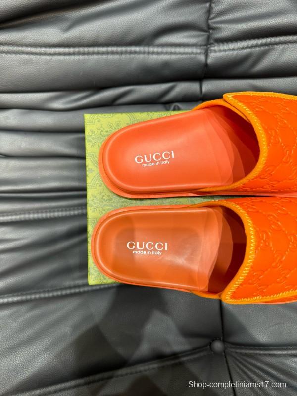 2024 Gucci Orange Synthetic Slippers MJ00200