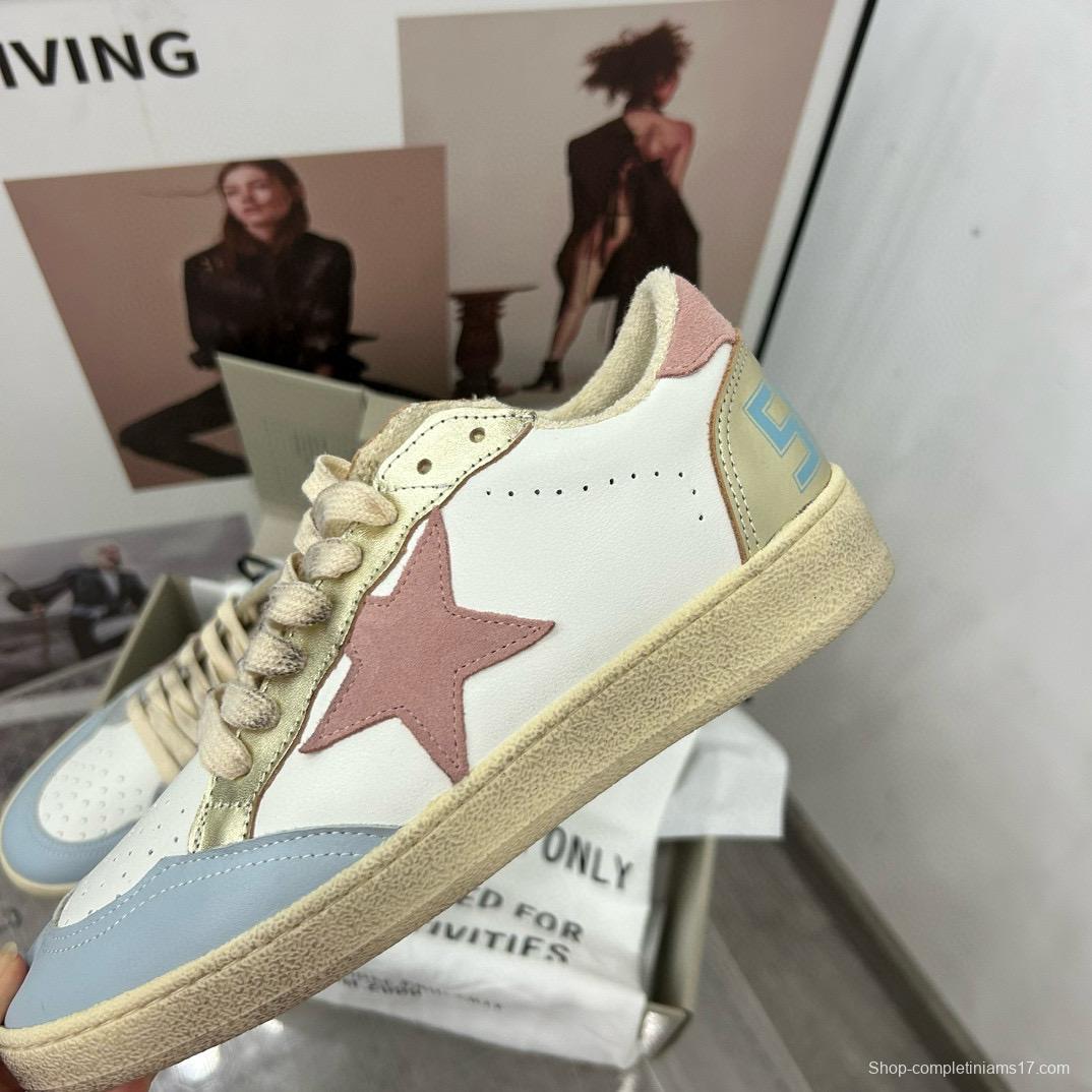 2024 Unisex GGDB White Light Blue Pink Leather Low Top Sneakers MJ00260