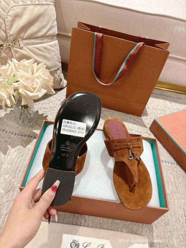 2025 Slippers LP Brown Suede Slippers LY00250