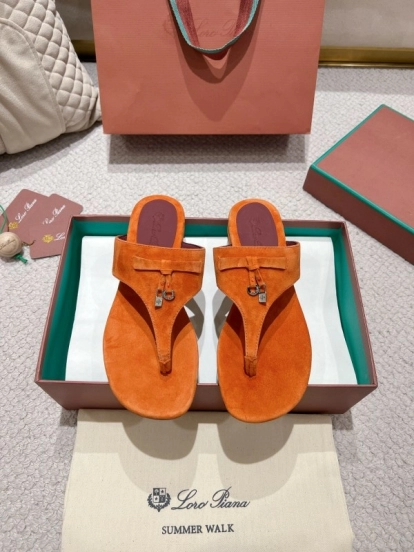 2025 Slippers LP Orange Suede Slippers LY00250