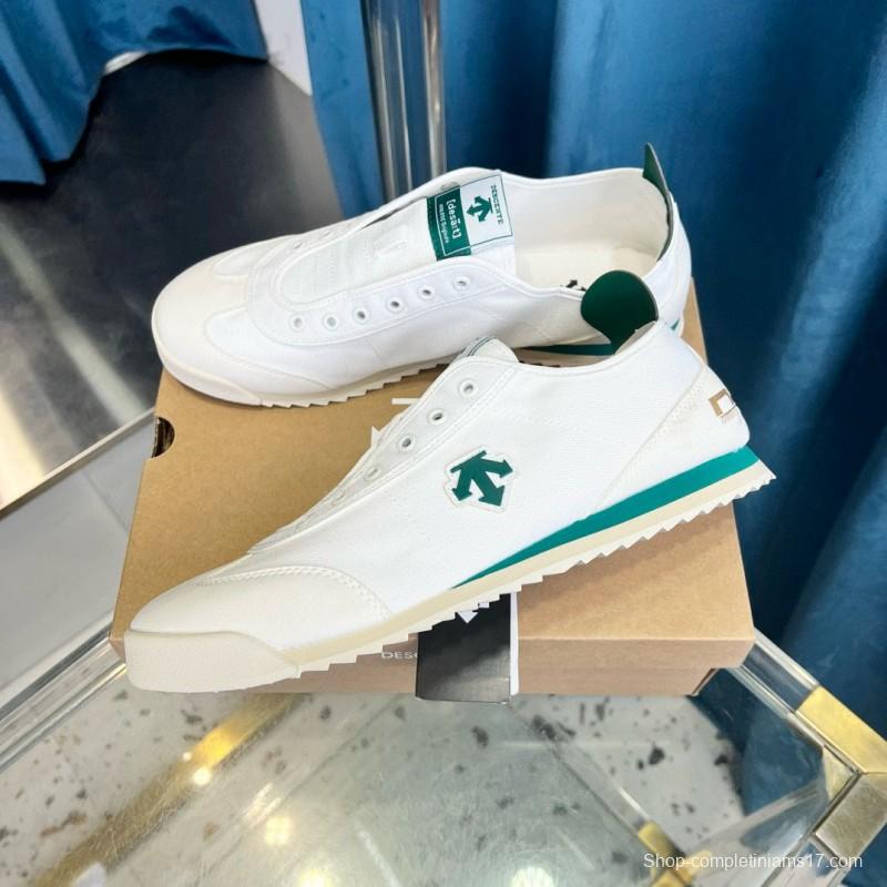 2024 Unisex DESCENTE white green canvas sneakers MJ00280
