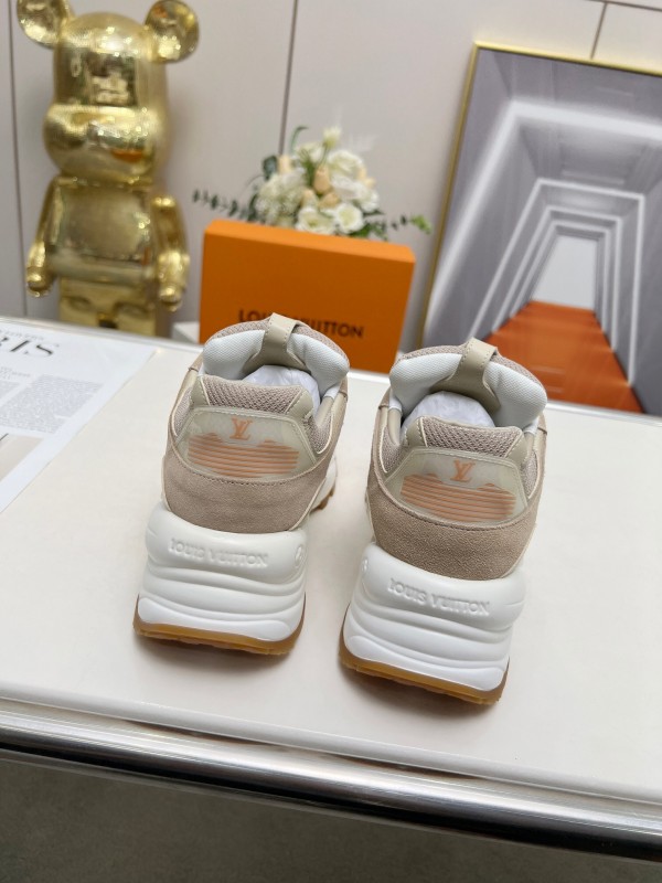 2025 Unisex Louis Vuitton Pink White Black Blue Apricot Leather Tech Fabric Sneakers Monogram Flower LY00340