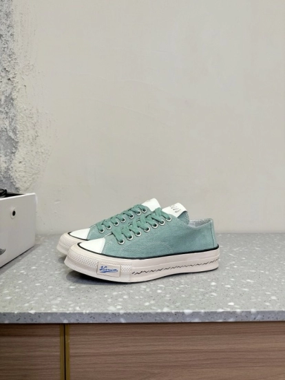 2025 Women VISVIM Green Canvas Sneakers