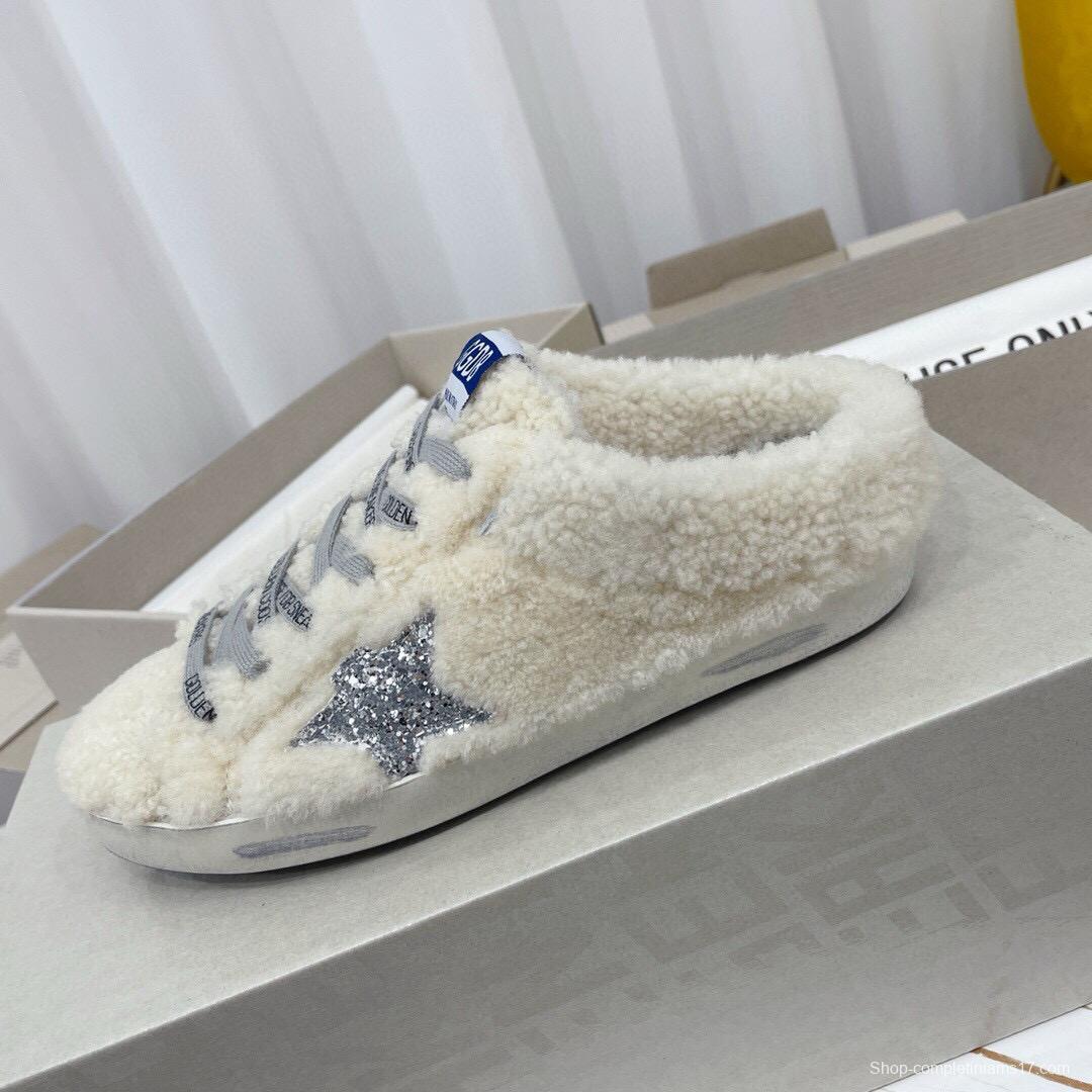 2024 Slippers GGDB White Shearling Star MJ00280