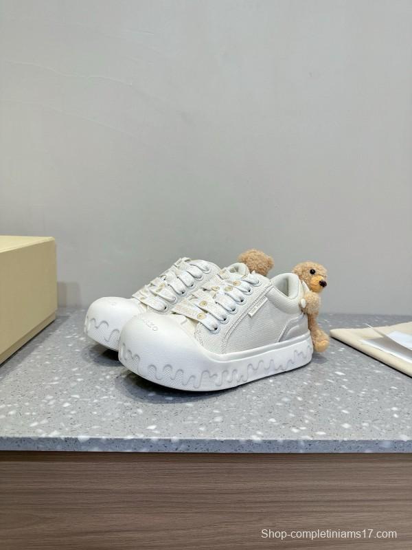2025 Women 13DE MARZO White Canvas Leather Sneakers 3D Doll KFY00280